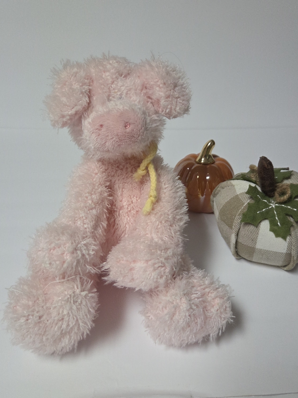 Gund Pink Plush Pig Small Pet Toy with Yellow Bow